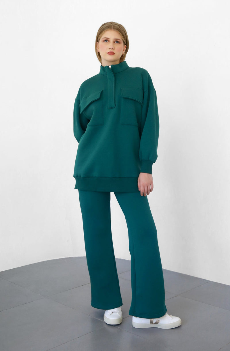 Heavy Flare Sweatpants - Emerald