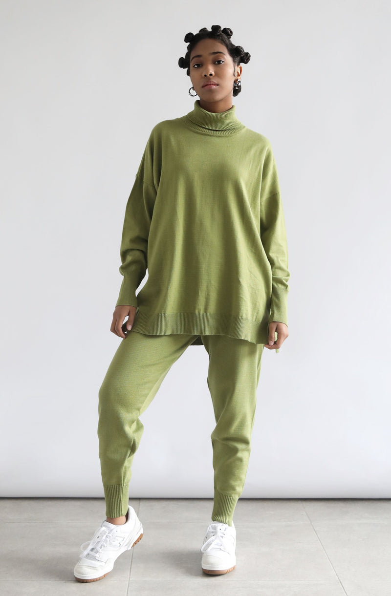 Relaxed Turtleneck Sweater - Crocodile