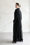 Black Sequined Crepe Abaya