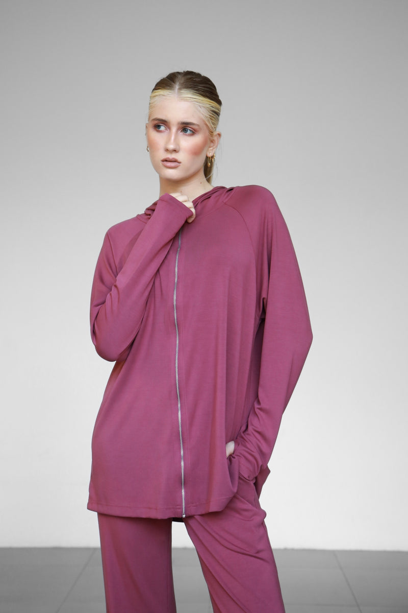 Modalite Zip-up Hoodie - Plum