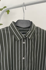Basic Poplin Shirt - Striped Green