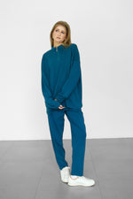 Half-Zip Lounge Set - Teal