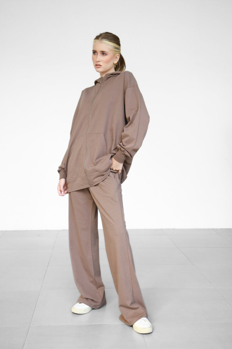 Light Zip-Up hoodie - Mocha