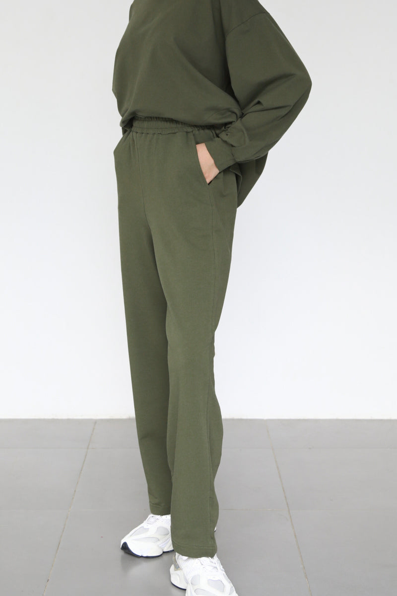 Light Straight Sweatpants - Military