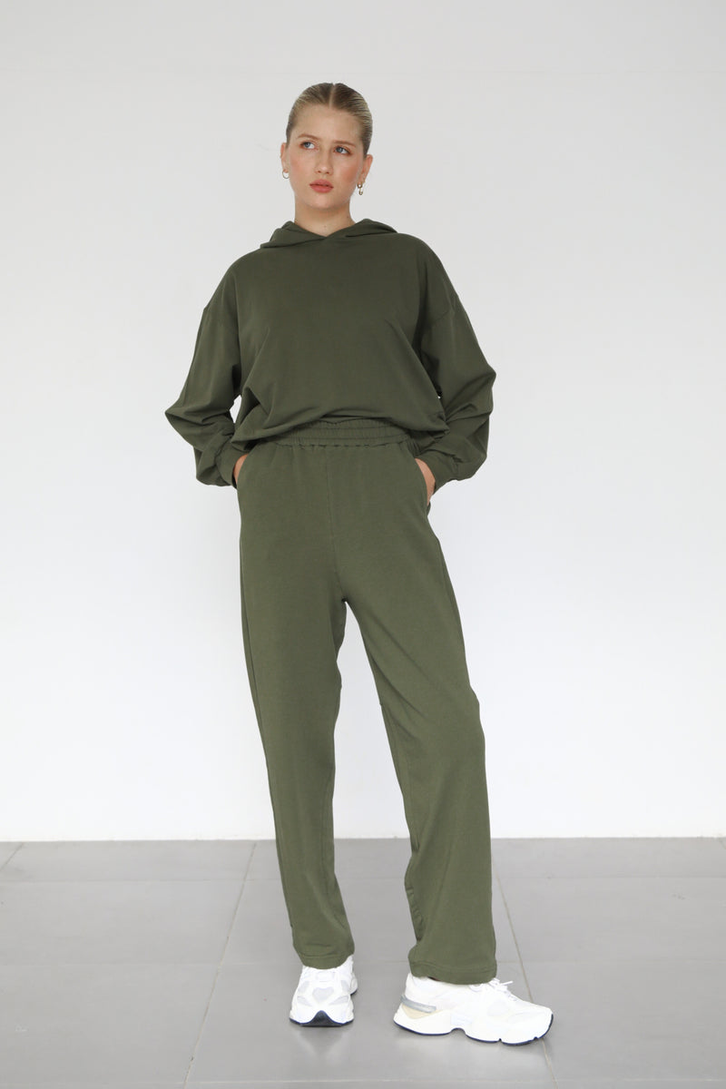 Light Straight Sweatpants - Military