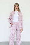 Linen-Blend Cargo Set -  Pink