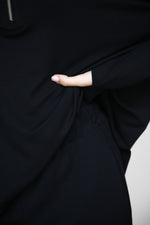 Modalite Half Zip Hoodie - Black
