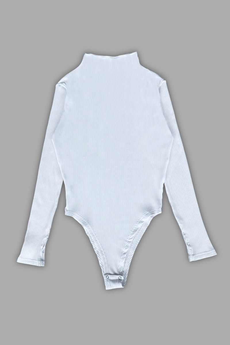 Ribbed Cotton Bodysuit - White
