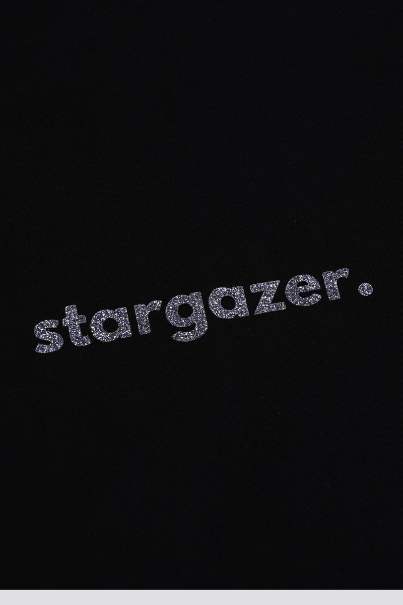 Stargazer Longsleeve T-shirt - Black & Silver Glitter