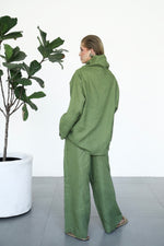 Linen Wide Pants - Matcha