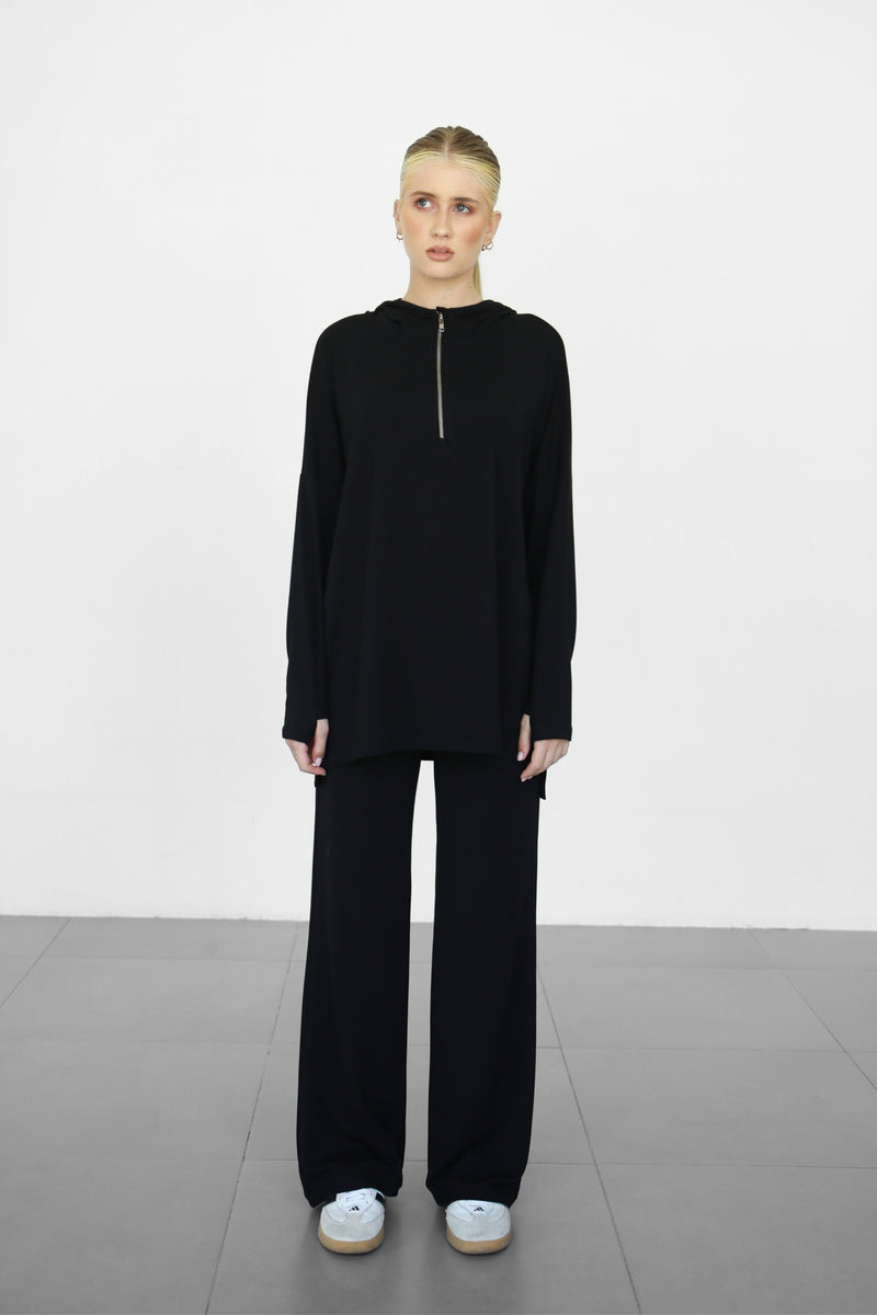 Modalite Flare Sweatpants - Black