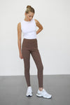 Ribbed Leggings With Pockets - Mocha