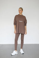 Ribbed Leggings With Pockets - Mocha