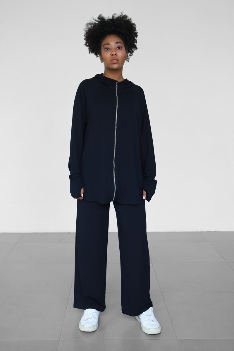 Modalite Zip-up Hoodie - Black