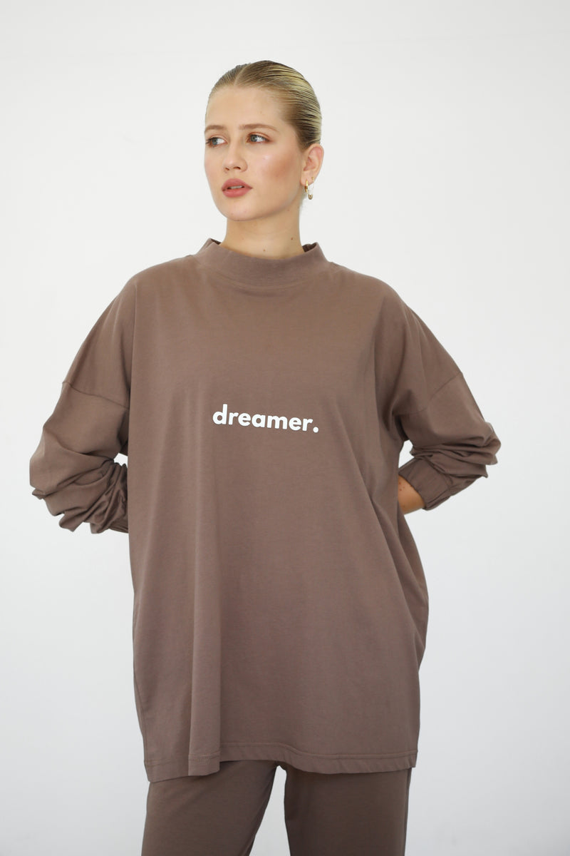 Dreamer Longsleeve T-shirt - Mocha