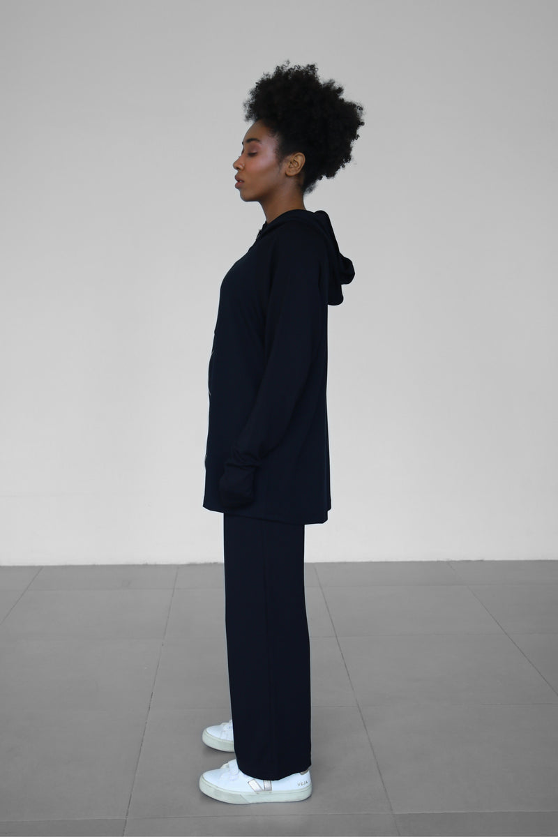 Modalite Zip-up Hoodie - Black