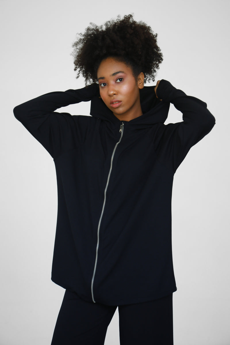 Modalite Zip-up Hoodie - Black