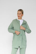 Light Waisted Zip-Up Hoodie - Sage