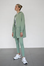 Light Waisted Zip-Up Hoodie - Sage