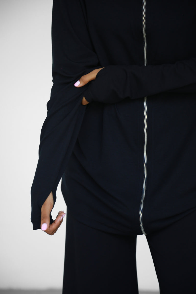 Modalite Zip-up Hoodie - Black