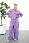Linen Wide Pants - Iris