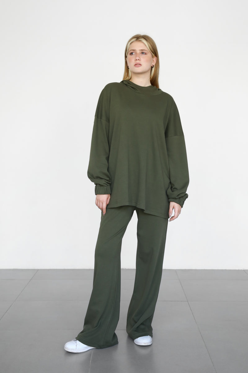 Hoodie Lounge Set - Military