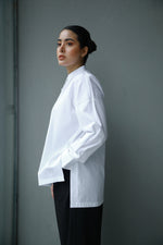 White Hi-Lo Poplin Shirt