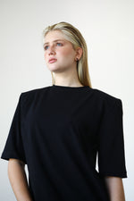 Padded Cotton T-shirt - Black
