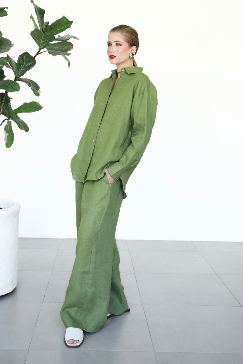 Linen Shirt - Matcha