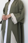 Color Block Abaya - Olive