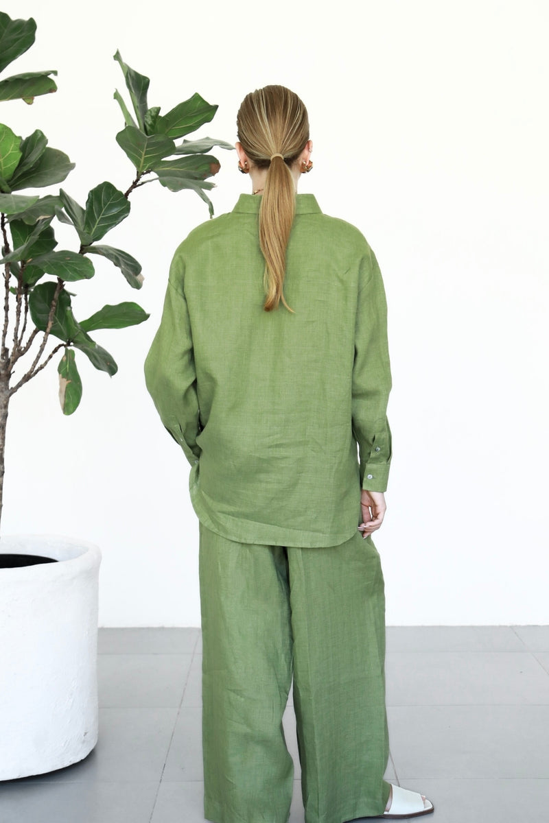 Linen Shirt - Matcha