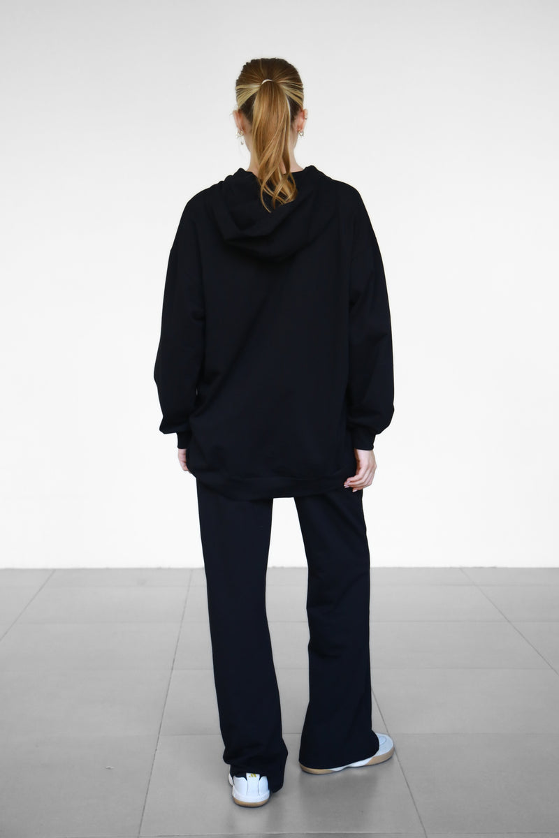 Light Zip-Up hoodie - Black