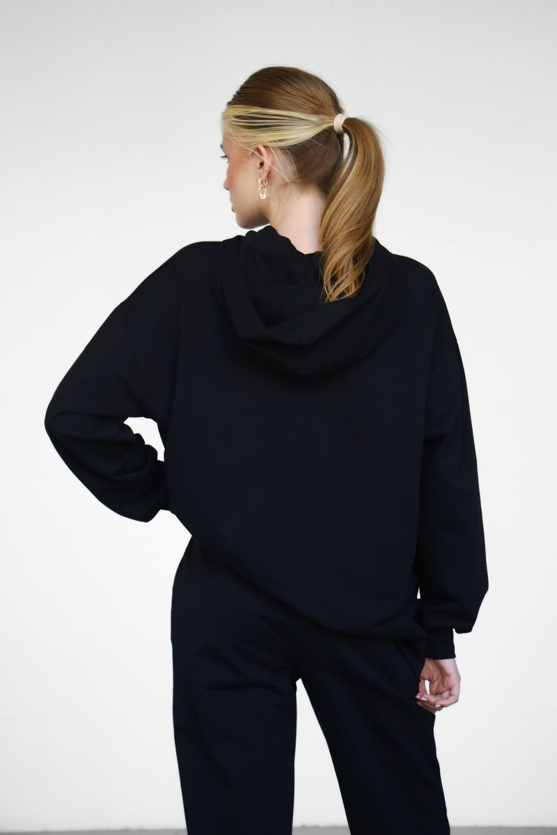 Light Zip-Up hoodie - Black