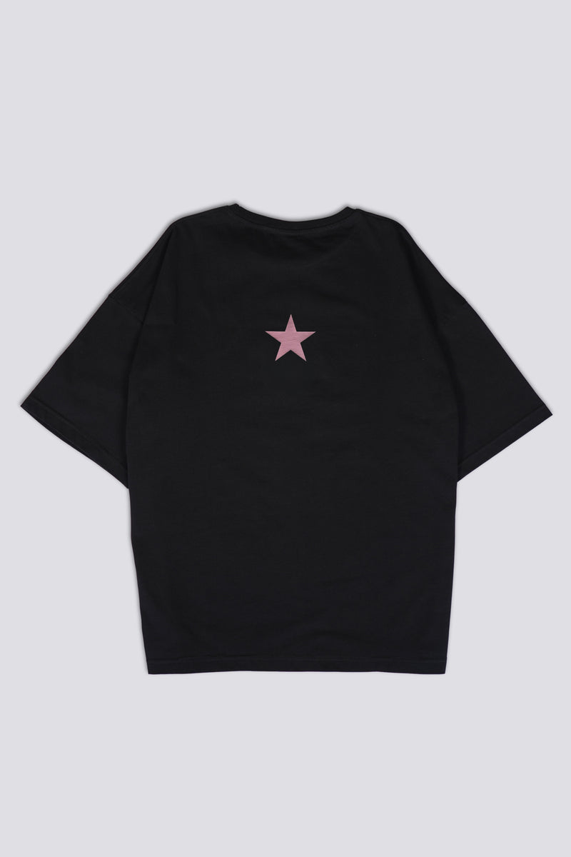 Stargazer Oversized T-shirt - Black & Rose Gold