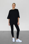 Oversized T-shirt with Pockets - Black