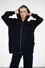 Light Zip-Up hoodie - Black