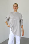 Dreamer Longsleeve T-shirt - Greige & White