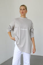 Dreamer Longsleeve T-shirt - Greige & White