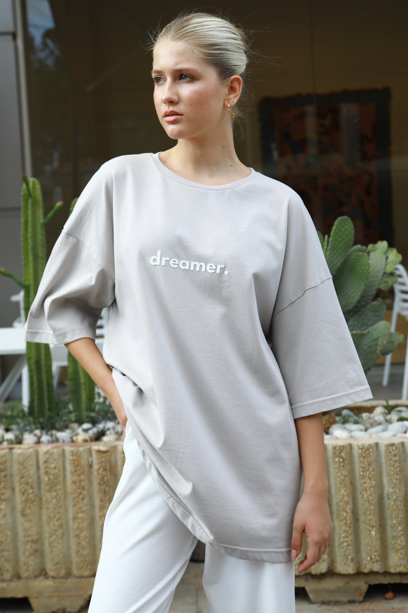 Dreamer Oversized T-shirt - Greige