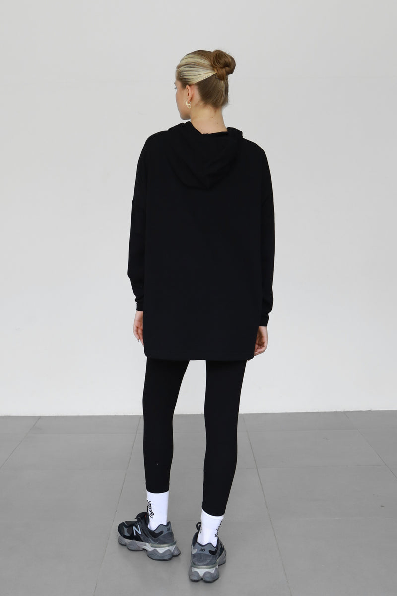 Ribbed Leggings With Pockets - Black