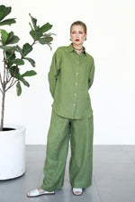 Linen Wide Pants - Matcha