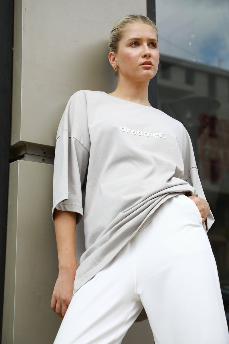 Dreamer Oversized T-shirt - Greige