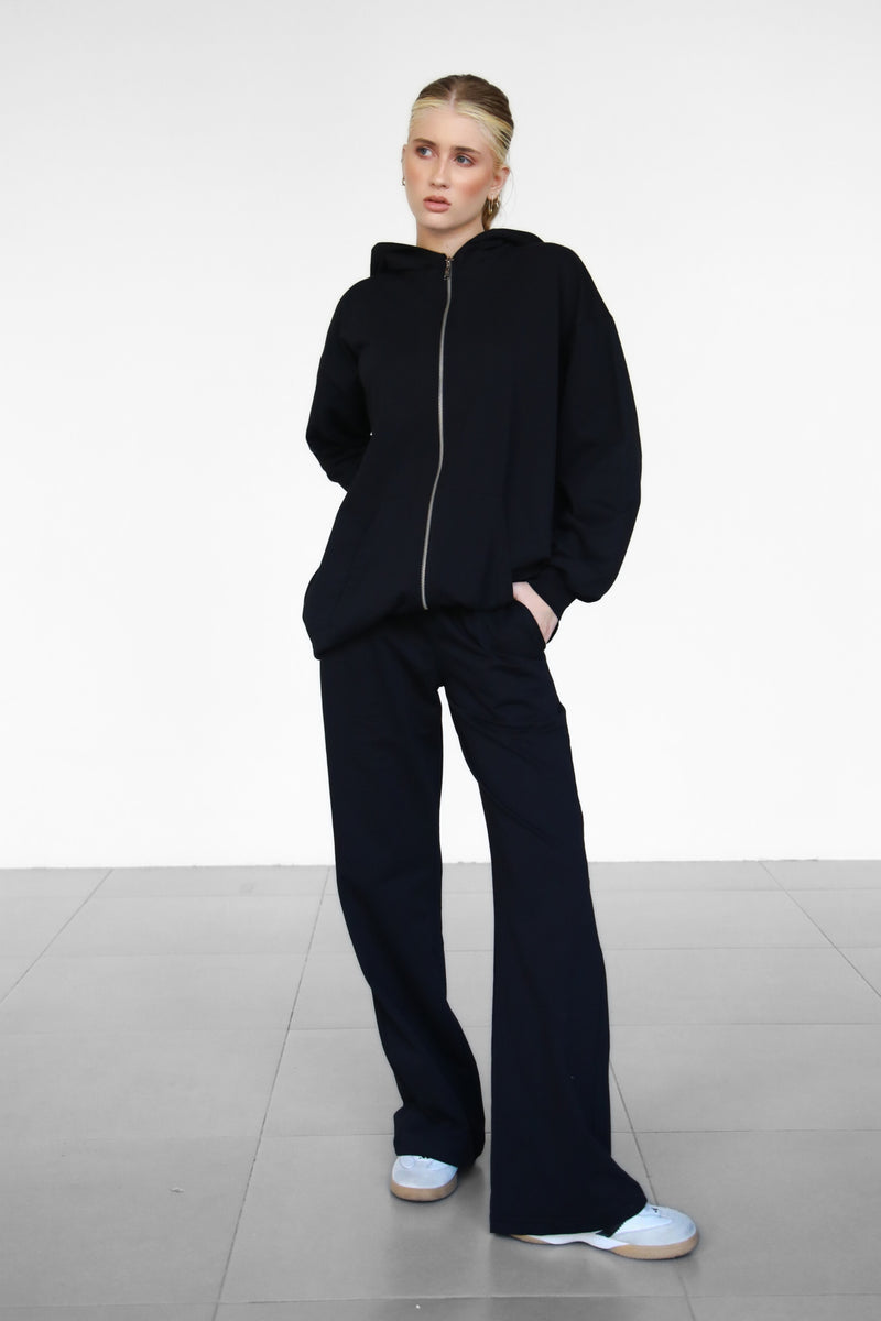 Light Zip-Up hoodie - Black