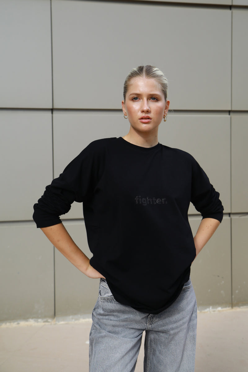 Longsleeve Fighter Tshirt Black - Glitter