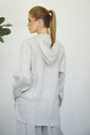 Linen Zip-up Hoodie - Buttercream