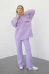 Heavy Zipper Sweatshirt With Pockets - Lavender