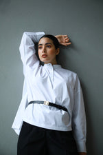 White Hi-Lo Poplin Shirt