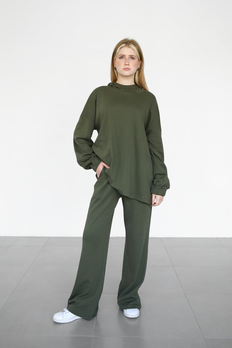 Hoodie Lounge Set - Military