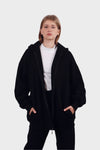 Heavy Zip-Up Hoodie - Black