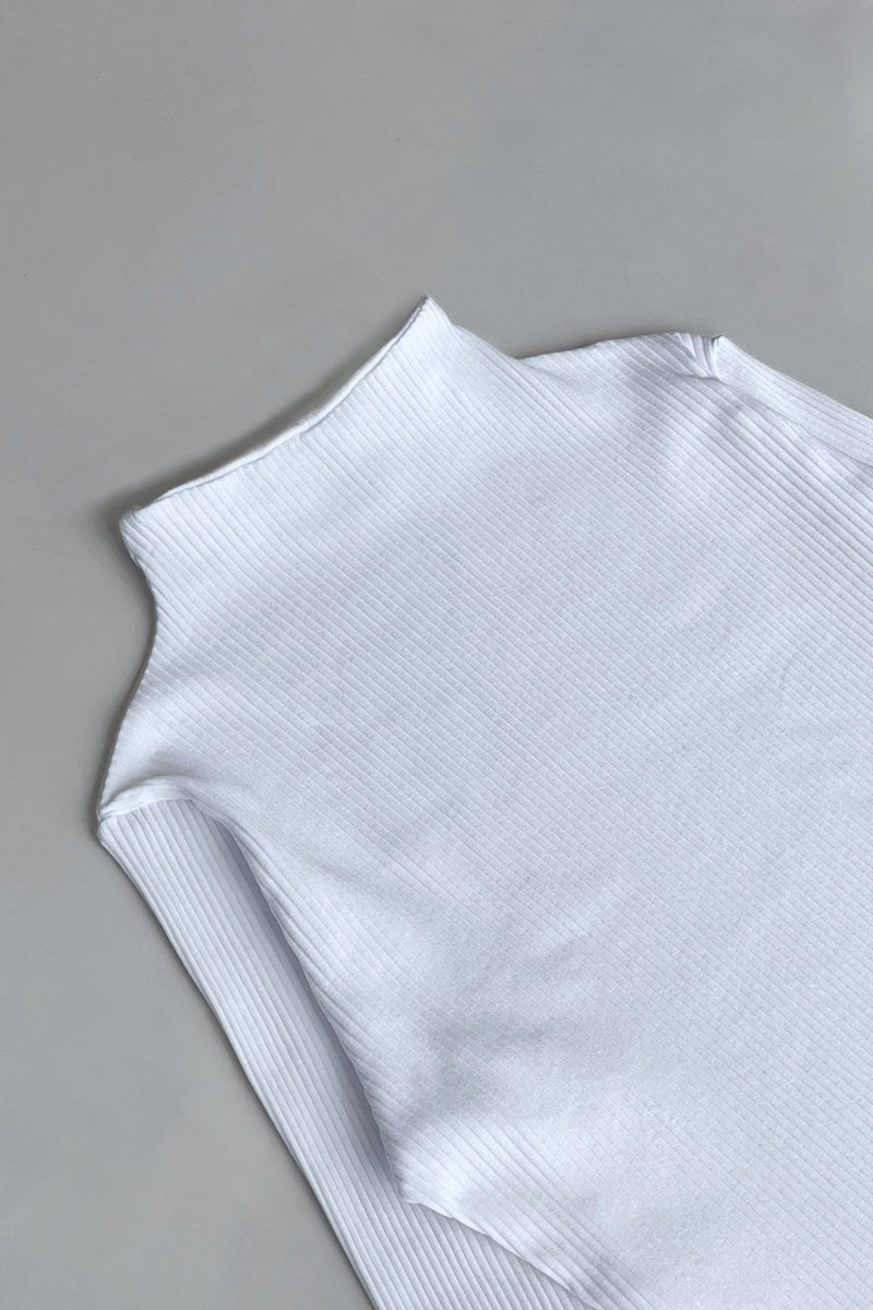 Ribbed Cotton Bodysuit - White